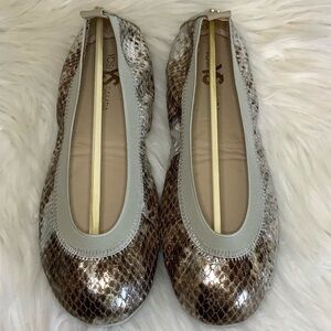 New Yosi Samar Samara Metallic Ballet Flats Sz-8